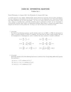 CAAM 336 · DIFFERENTIAL EQUATIONS Problem Set 1