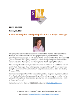 Kari Prantner joins JTH Lighting Alliance as a Project Manager!