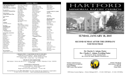 Weekly Bulletin - Hartford Memorial Baptist Church