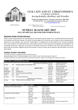 sunday 18 january 2015 - Our Lady and St. Christopher's