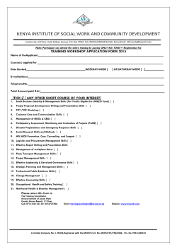 Short Courses Application Form - Kenya Institute of Social Work and