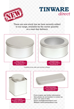 Jo New Products - Tinware Direct