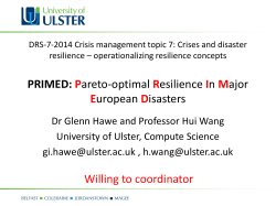 DRS-7-2014 Crisis management topic 7: Crises and disaster