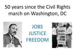 50 years since the Civil Rights march on Washington, DC for JOBS