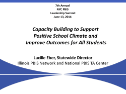 Capacity Building to Support Positive School Climate and