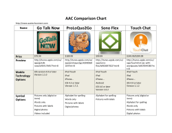 AAC Comparison Chart Go Talk Now ProLoQuo2Go Sono Flex