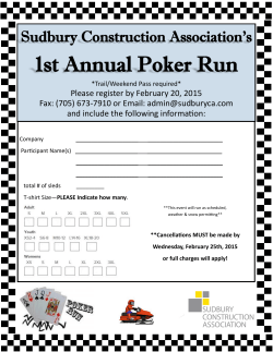 Our Next Event...1st ANNUAL POKER RUN...February 28`15