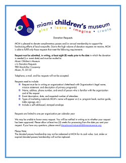 Donation Requests - the Miami Children`s Museum