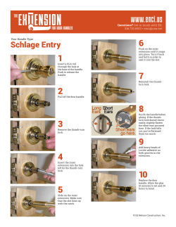 Schlage Entry - The Extension for Door Handles