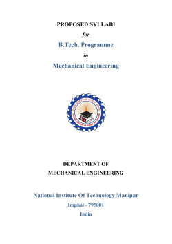 B.Tech. Programme Mechanical Engineering