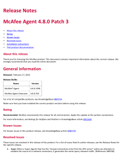 McAfee Agent 4.8.0 Patch 3 Release Notes