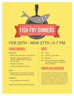 Knight`s Lenten Fish Frys - St. Matthew, Bellevue, NE