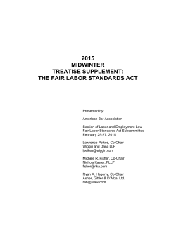 2015 midwinter treatise supplement: the fair labor standards act