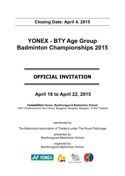 YONEX - BTY Age Group Badminton Championships 2015 April 18