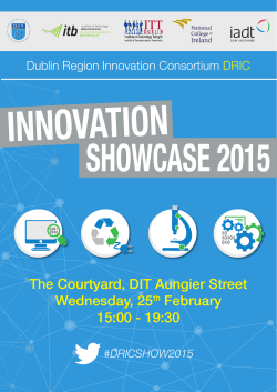 The Courtyard, DIT Aungier Street Wednesday, 25th February 15:00