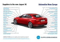 Suppliers to the new Jaguar XESuppliers to the