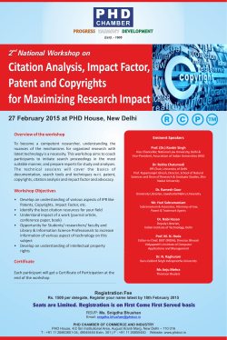Citation Analysis, Impact Factor, Patent and Copyrights for