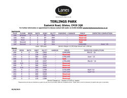 price list Terlings Park