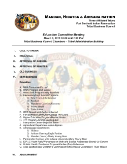 Education Committee Meeting - Mandan, Hidatsa, and Arikara Nation