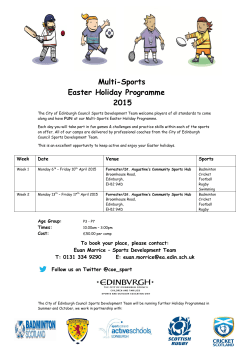 Multi-Sports Easter Holiday Programme 2015