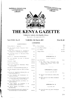 THE KENYA GAZETTE - Kenya Law Reports