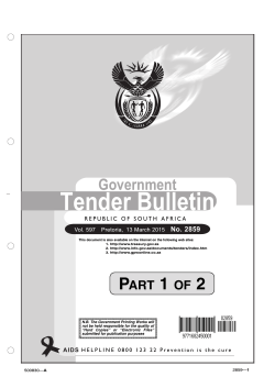 Tender Bulletin 2859 - South African Government