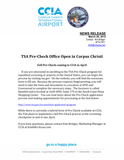 TSA Pre-Check @ CCIA - Corpus Christi International Airport