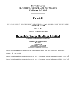 Form 6K - Reynolds Group Holdings