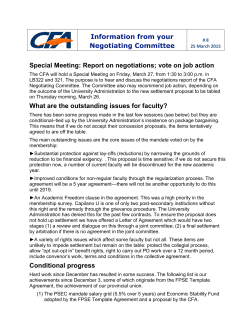 CFA bargaining bulletins 8,7 - Capilano University Faculty Association