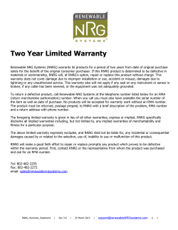 RNRG Warranty Statement