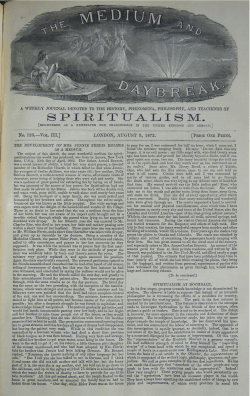 SPIRITUALISM. - The Emma Hardinge Britten Archive
