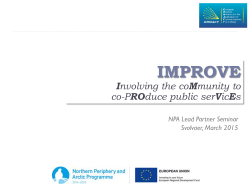 IMPROVE - Northern Periphery Programme