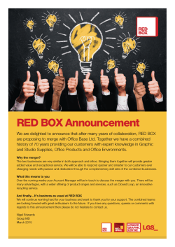 RED BOX Announcement
