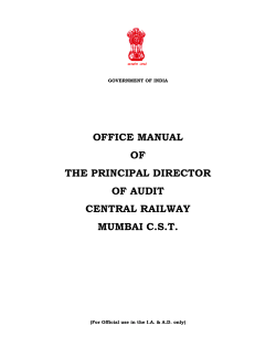 OFFICE MANUAL OF THE PRINCIPAL DIRECTOR OF AUDIT