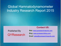 Global Hamnatodynamometer Market 2015 Industry Trend, Analysis, Survey and Overview