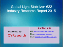 Global Light Stabilizer-622 Market 2015 Industry Trend, Analysis, Survey and Overview