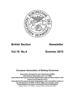 British Section Newsletter Vol.19 No.4 Summer 2015 European