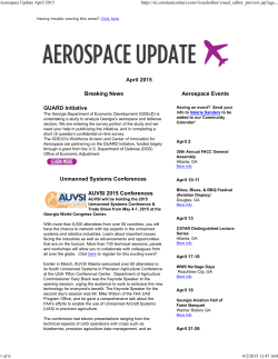 Aerospace Update April 2015 - The Georgia Center of Innovation for