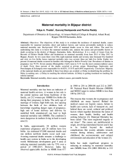 Maternal mortality in Bijapur district