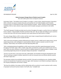 PSCA press release - Alaska Aerospace Corporation