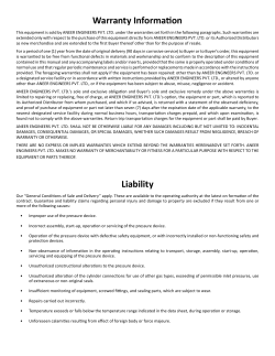Warranty Information Liability - Aneer Engineers Private Limited