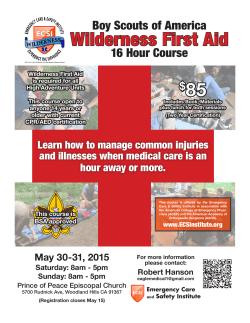 Wilderness First Aid $85 - Antelope Valley District