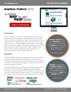 Anytime Collect Overview Spec Sheet highlighting all three product