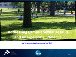 Addressing Campus Sexual Assault and Interpersonal Violence