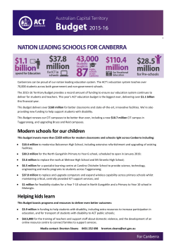 NATION LEADING SCHOOLS FOR CANBERRA