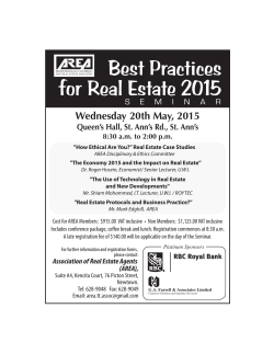 2015 Seminar Advertisement - Association of Real Estate Agents