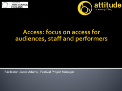 Facilitator: Jacob Adams, Festival Project Manager
