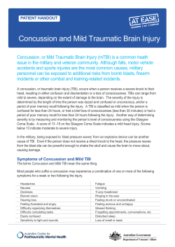 Concussion and mild TBI - At Ease