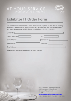 Exhibitor IT Order Form