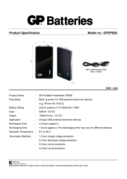 Product Specification Model no.: GPXPB28